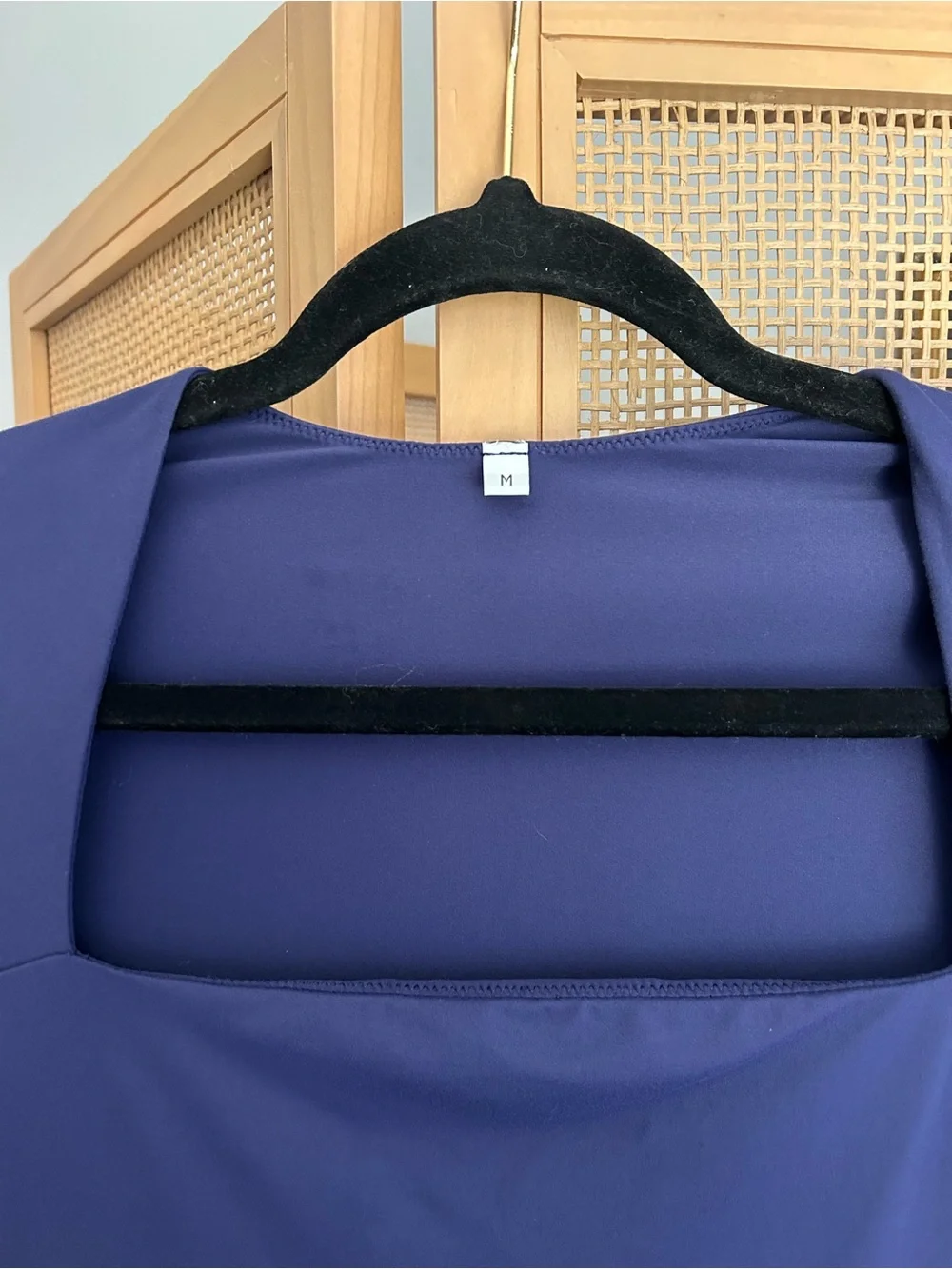 Navy Blue Square Neck Bodycon Mini Dress Long Sleeve Size M - Picture 5 of 6